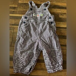 Vintage plaid bug overalls